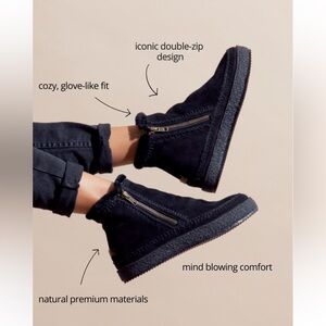 Free People Brand New Laidback London Setsu Shearling Black winter boot 🌈❤️
